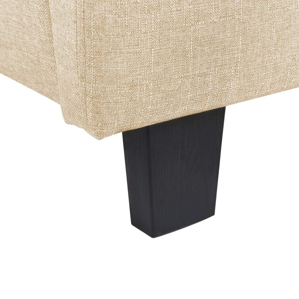 Letto ad acqua in poliestere beige 180 x 200 cm testiera imbottita camera da letto stile moderno - Image 7