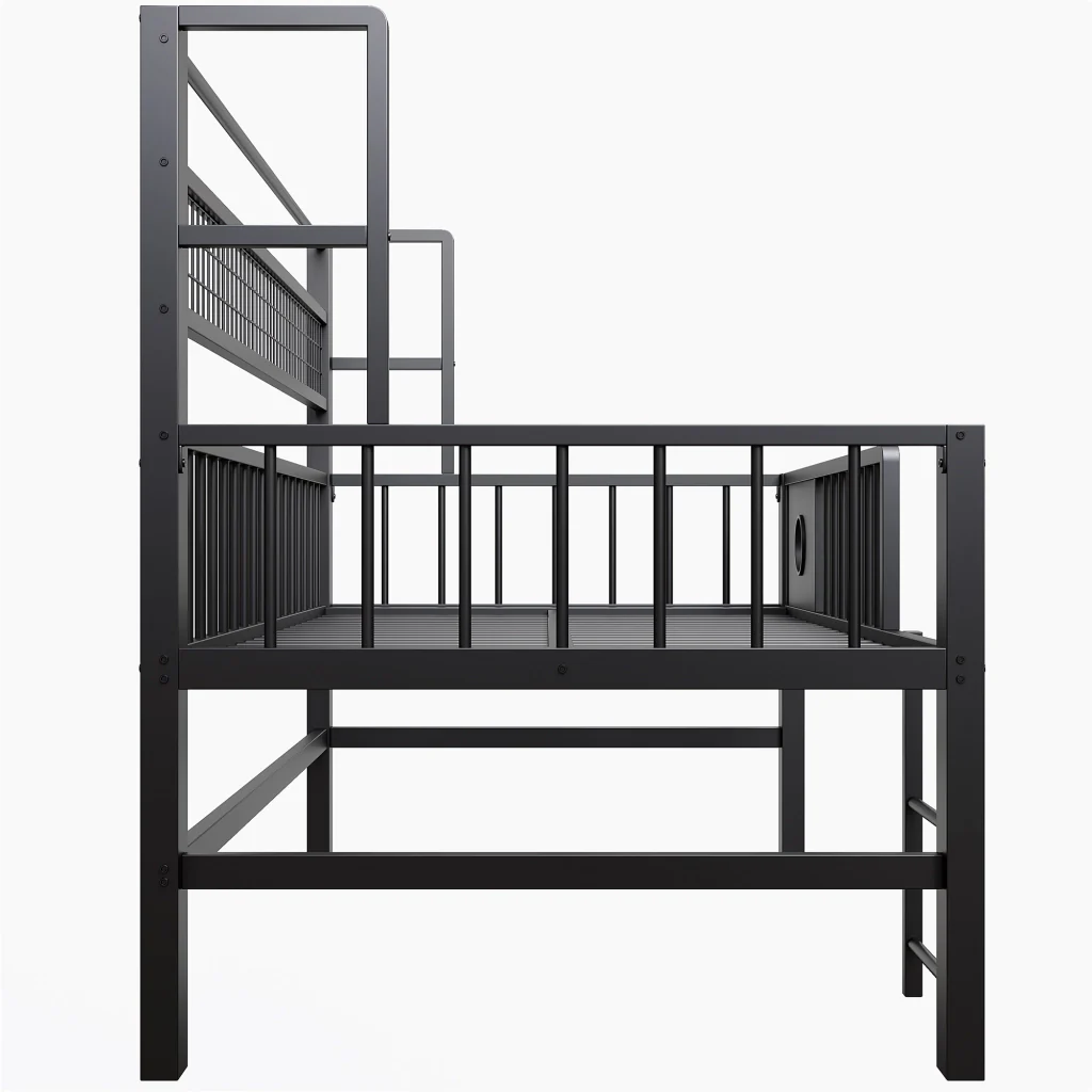 Letto basso per bambini 90*200cm struttura metallica scomparti di stoccaggio per bambini e adolescenti - Image 8