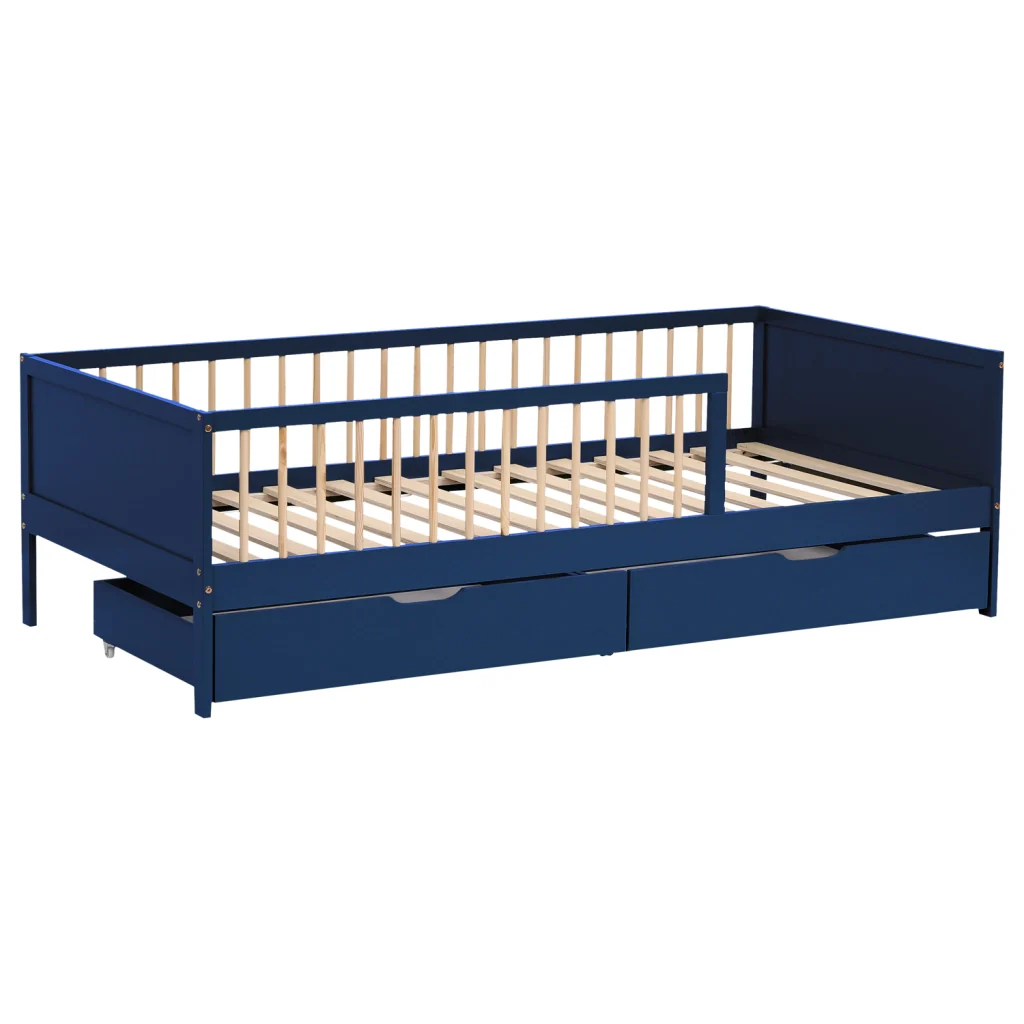 Letto blu scuro per bambini 190x90cm con cassetti ADAM - Image 9