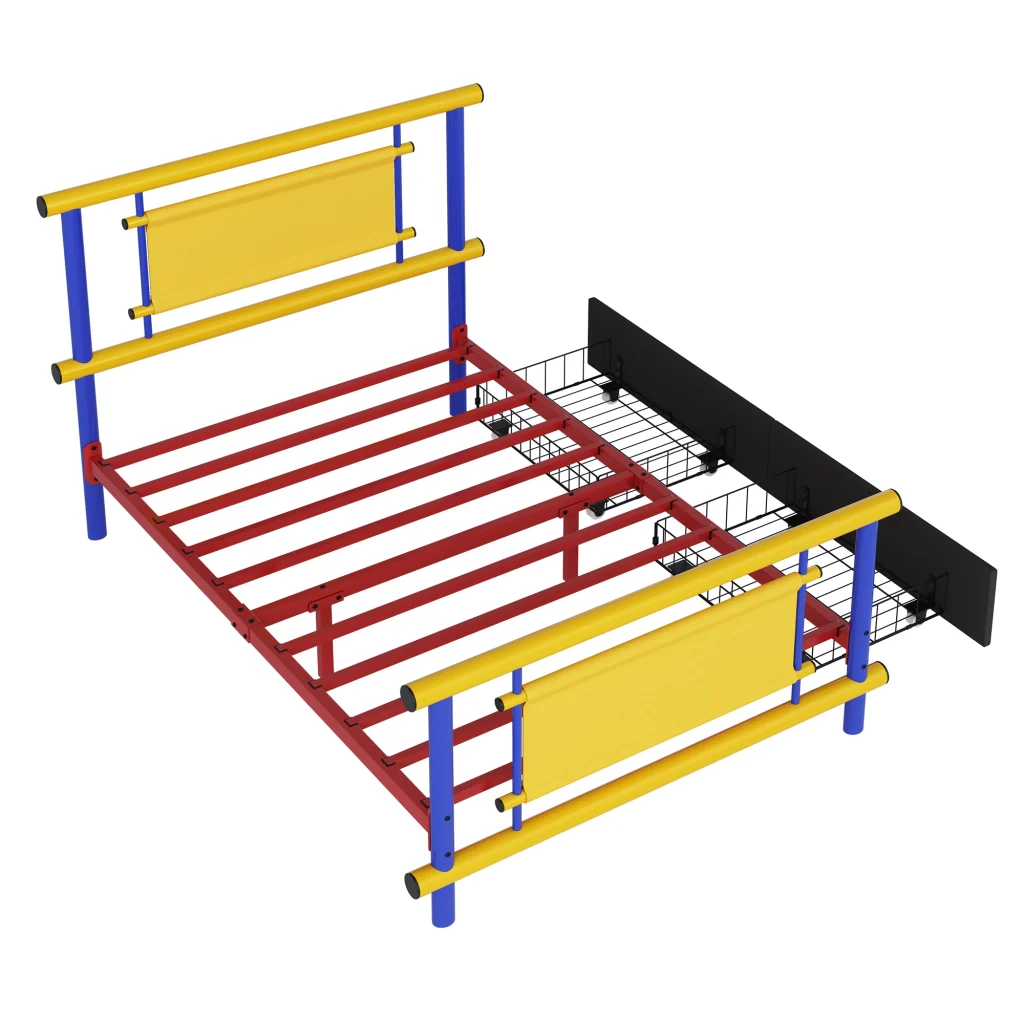 Letto in metallo per bambini 90*200 con cassetti struttura in acciaio letto a piattaforma per bambini che risparmia spazio - Image 6