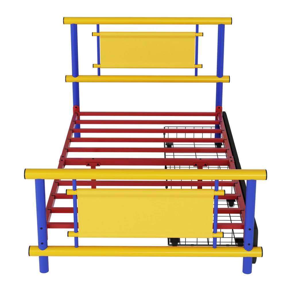 Letto in metallo per bambini 90*200 con cassetti struttura in acciaio letto a piattaforma per bambini che risparmia spazio - Image 7