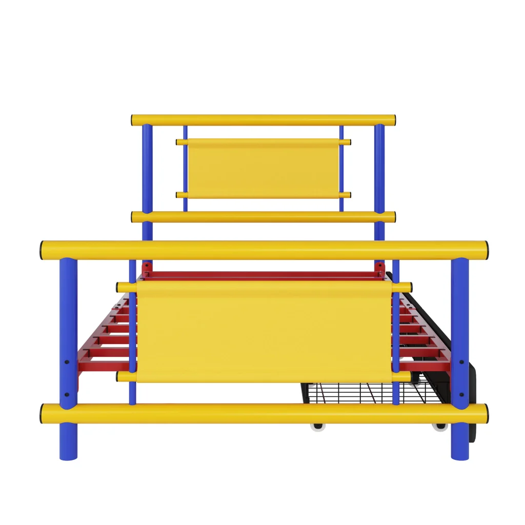 Letto in metallo per bambini 90*200 con cassetti struttura in acciaio letto a piattaforma per bambini che risparmia spazio - Image 9