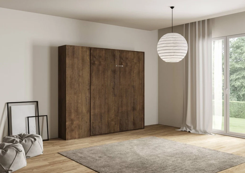 Letto Matrimoniale a Scomparsa Salvaspazio Kentaro H210 cm Marrone - Image 2