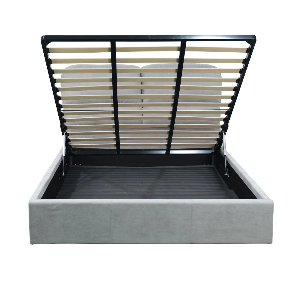 Letto matrimoniale Sofaback contenitore in tessuto Enjoy 20 light grey - Image 2
