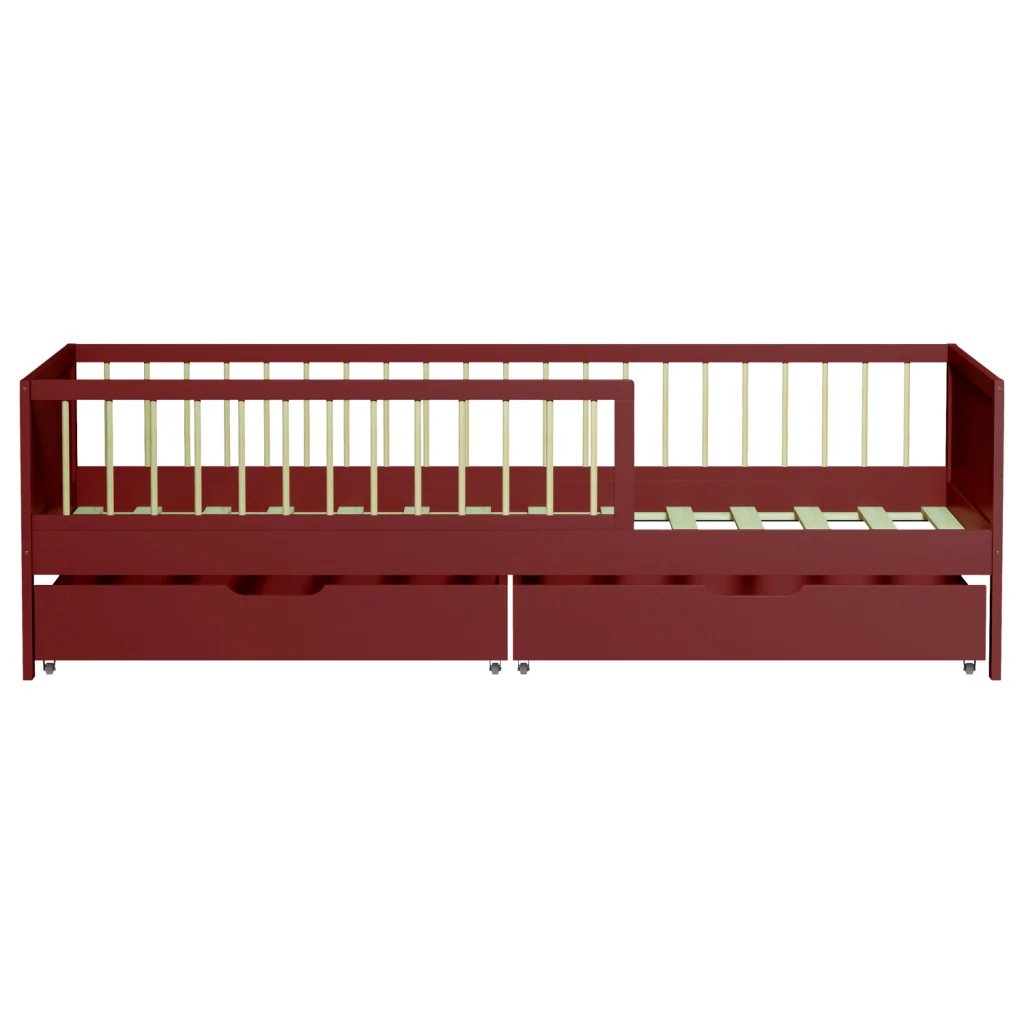 Letto per bambini 190x90cm in terracotta con cassetti ADAM - Image 3