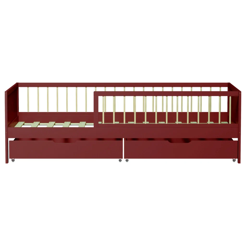 Letto per bambini 190x90cm in terracotta con cassetti ADAM - Image 4