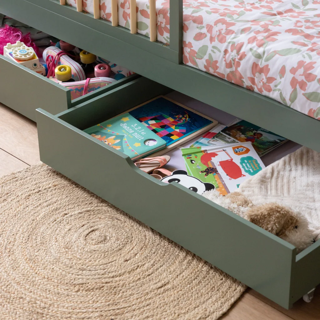 Letto per bambini 190x90cm verde con cassetti ADAM - Image 6