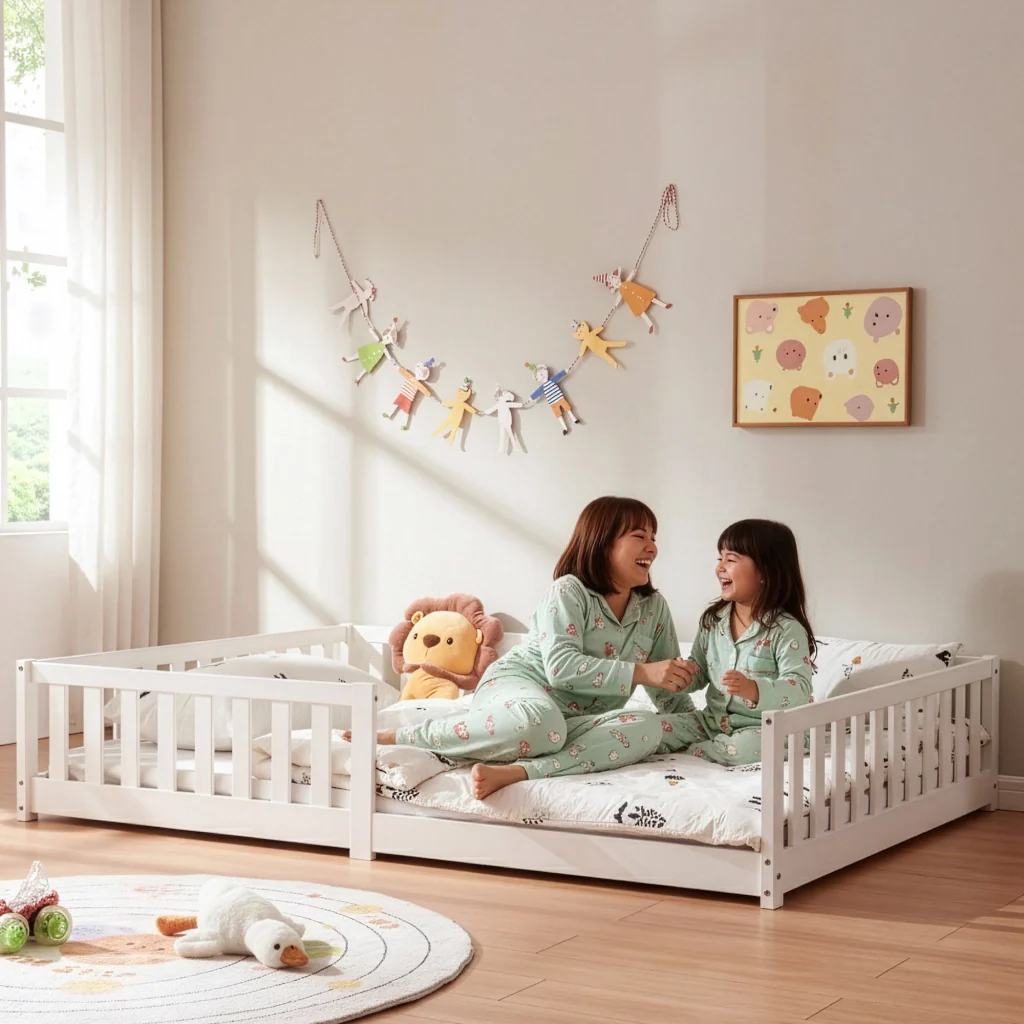 Letto Montessori per Cameretta Tanna in Legno di Pino 120 x 200 cm - Bianco [en.casa] - Image 5