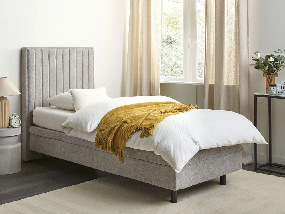 Letto Tessuto Grigio Chiaro Elettrico Regolabile con Telecomando 90 x 200 cm - Image 2