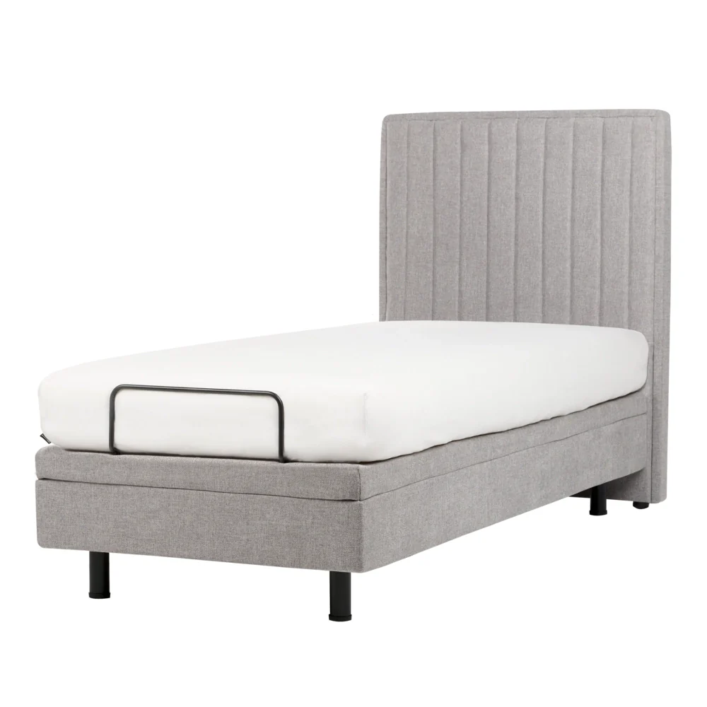 Letto Tessuto Grigio Chiaro Elettrico Regolabile con Telecomando 90 x 200 cm - Image 4