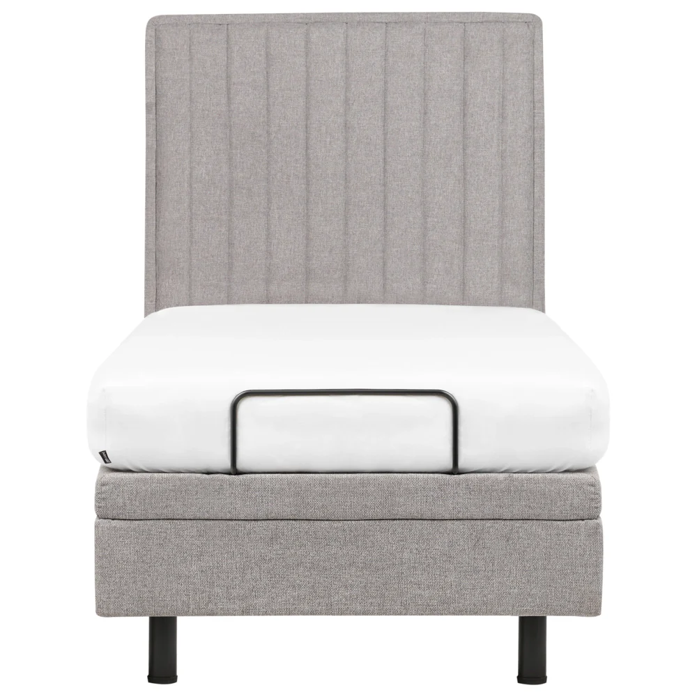 Letto Tessuto Grigio Chiaro Elettrico Regolabile con Telecomando 90 x 200 cm - Image 5
