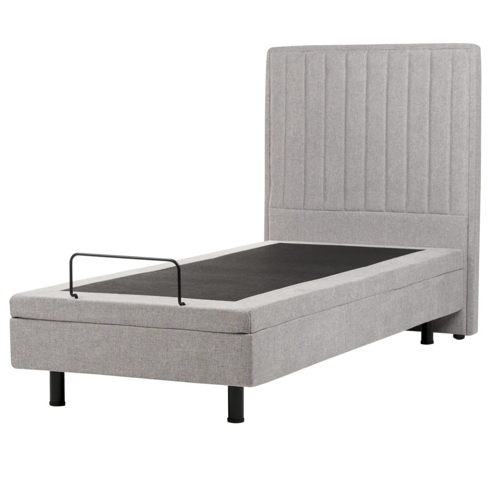 Letto Tessuto Grigio Chiaro Elettrico Regolabile con Telecomando 90 x 200 cm - Image 7