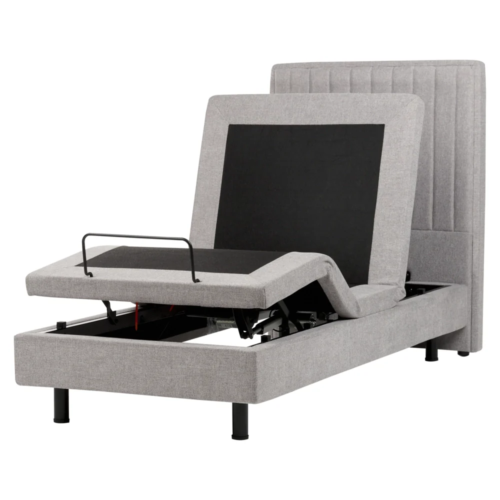 Letto Tessuto Grigio Chiaro Elettrico Regolabile con Telecomando 90 x 200 cm - Image 8