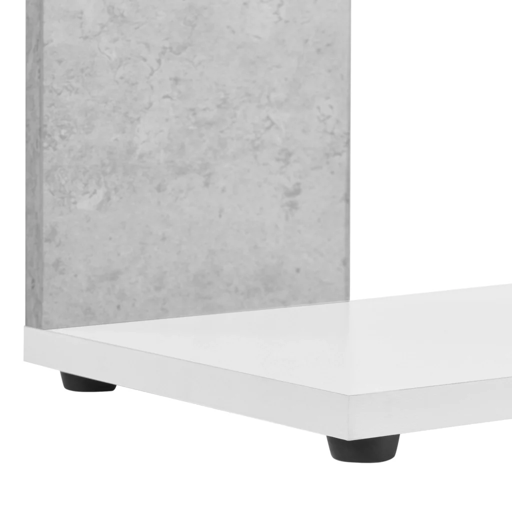 Libreria a 5 Ripiani 159 x 80 x 23,5 cm Scaffale in Design Moderno Mobile Divisorio Portaoggetti / Organizzatore per Soggiorno - Bianco/Effetto Cemento - Image 6