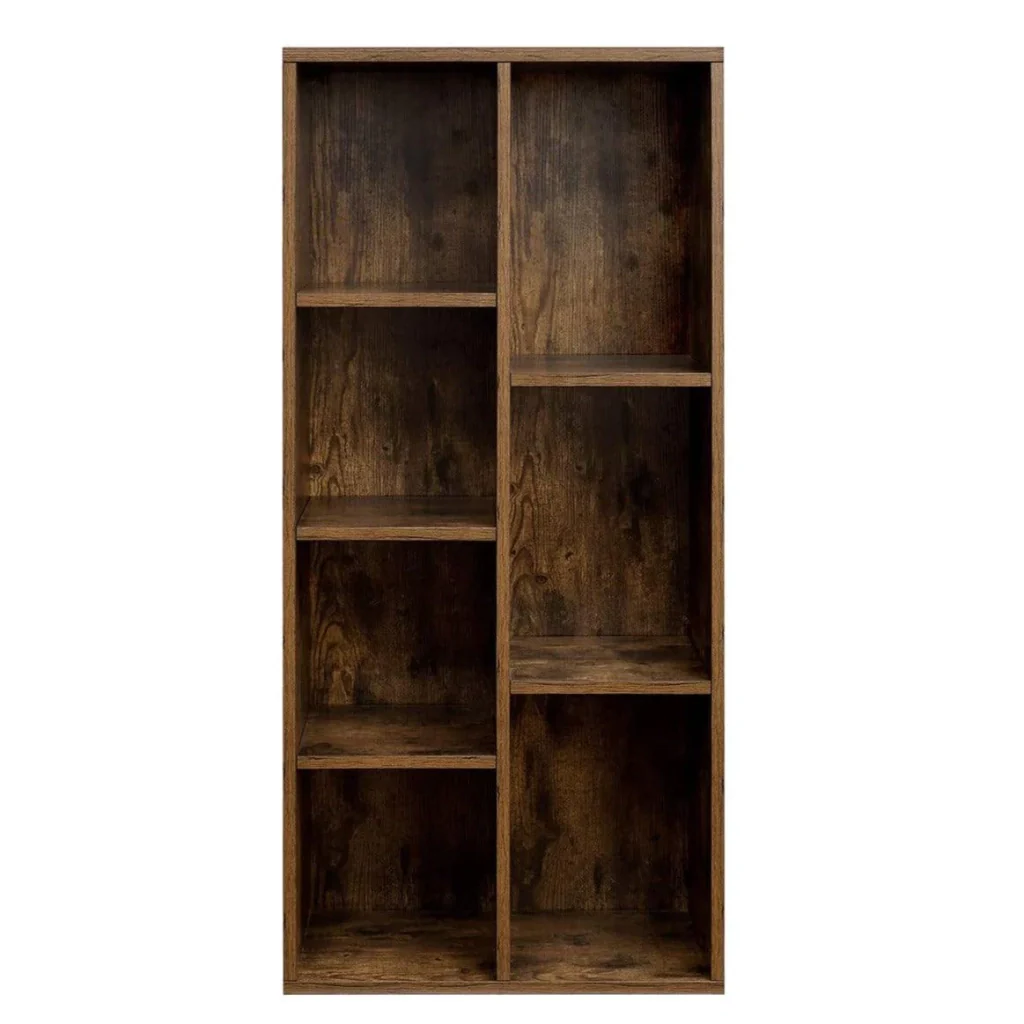 Libreria a 7 scomparti con 7 ripiani a cubo aperti spazio di archiviazione per soggiorno e ufficio 50 x 24 x 106 cm stile industriale marrone rustico 12_0002820 - Image 2