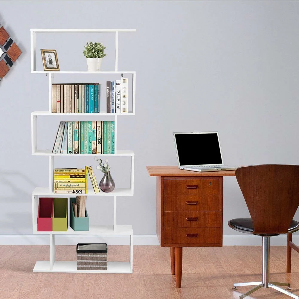 Libreria Design Moderna Scaffale 6 Ripiani 190x80x24cm Casa Ufficio Bianco - Image 5