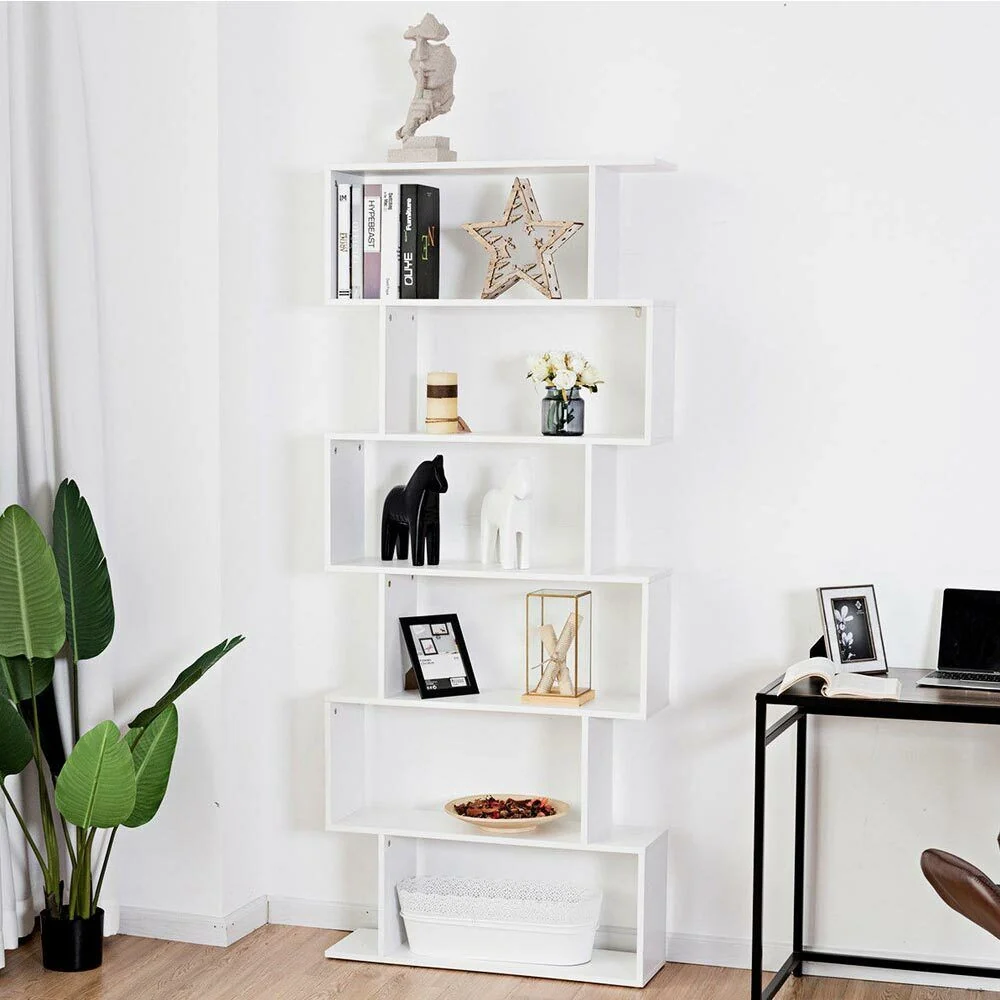 Libreria Design Moderna Scaffale 6 Ripiani 190x80x24cm Casa Ufficio Bianco - Image 7