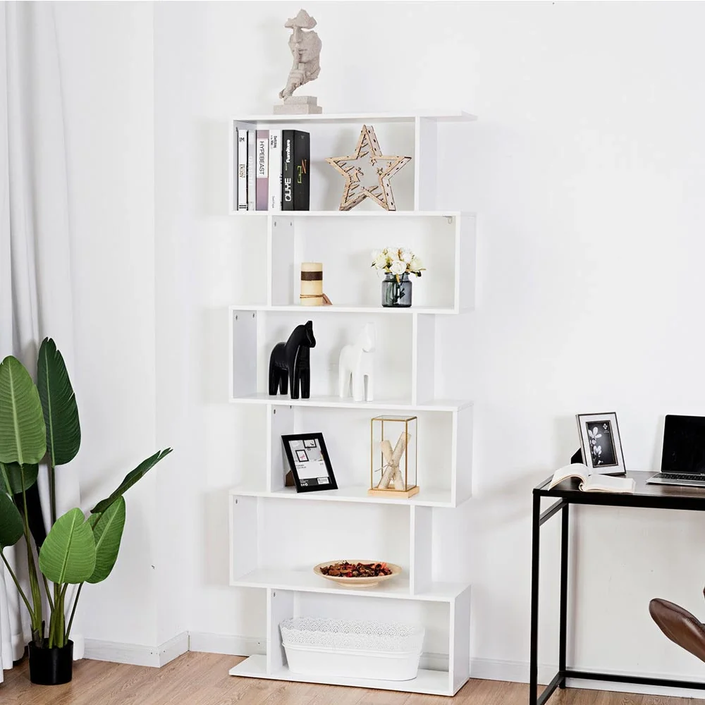 Libreria Design Moderna Scaffale 6 Ripiani 190x80x24cm Casa Ufficio Bianco - Image 9