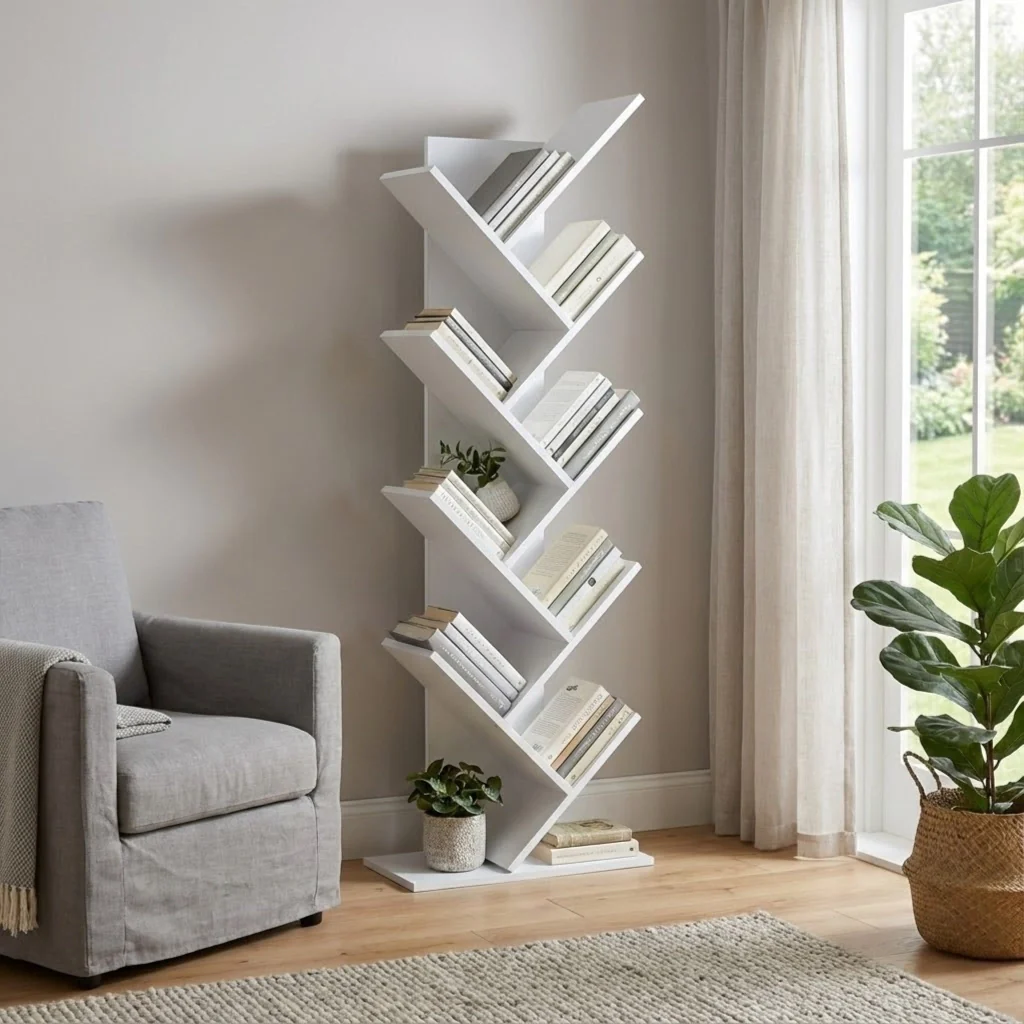 Libreria Moderna di Design in Legno Composito cm 50x25x141 5 - JEFF - Image 9