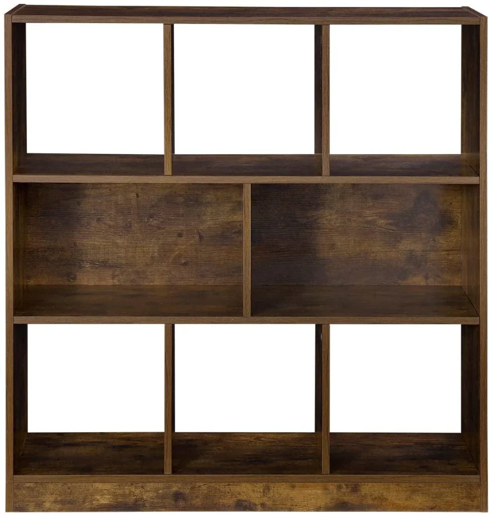 Libreria mobile contenitore con scomparti aperti per soggiorno camera da letto ufficio divisorio 97,5 x 30 x 100 cm marrone rustico 12_0000254 - Image 4