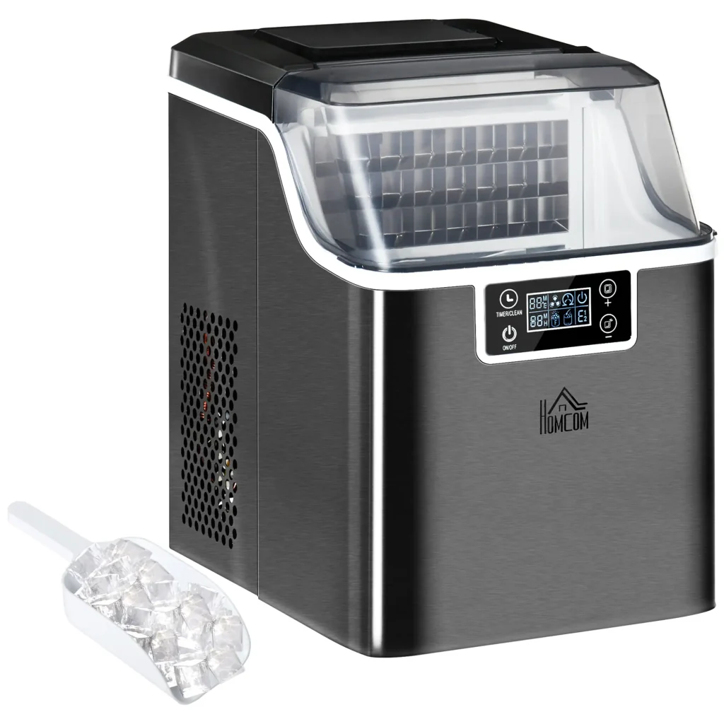 Macchina del Ghiaccio Autopulente da 24 Cubetti in 14-18 Minuti 20 kg in 24 Ore Nero - Image 10