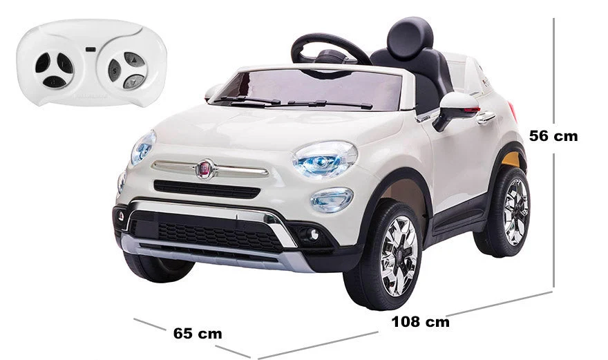 Macchina Elettrica per Bambini 12V con Licenza Fiat 500X Bianca - Image 6