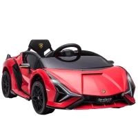 Macchina Elettrica per Bambini 3-5 Anni 12V Lamborghini SIAN, 3-5km/h Auto Elettrica per Bambini con 2 Motori, Fari e Musica, Telecomando, Cintura e Clacson, Rosso - Image 10