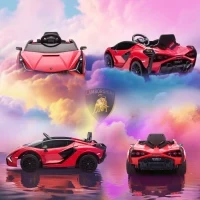 Macchina Elettrica per Bambini 3-5 Anni 12V Lamborghini SIAN, 3-5km/h Auto Elettrica per Bambini con 2 Motori, Fari e Musica, Telecomando, Cintura e Clacson, Rosso - Image 9