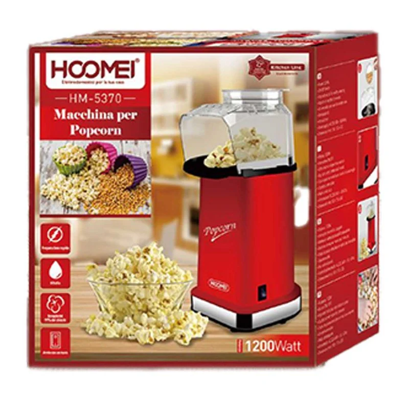 Macchina per Popcorn ad Aria Calda 1200W Preparazione Veloce Max 3 minuti Senza Olio e Grassi Facile da Pulire SKU 5370 - Image 3