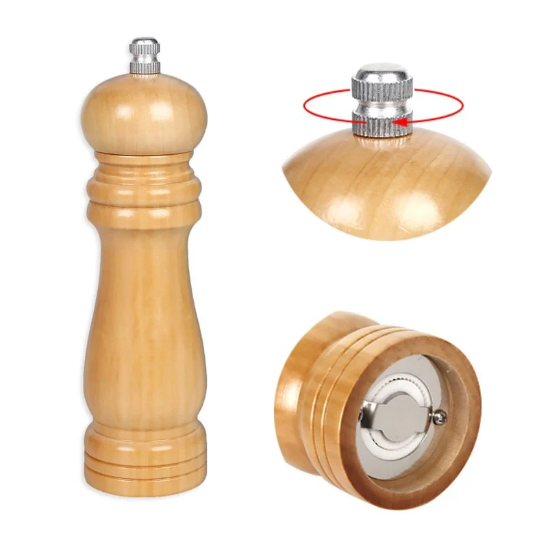 Macinapepe In Legno Macina Pepe e Sale Colore Beige 17,8cm - Image 3