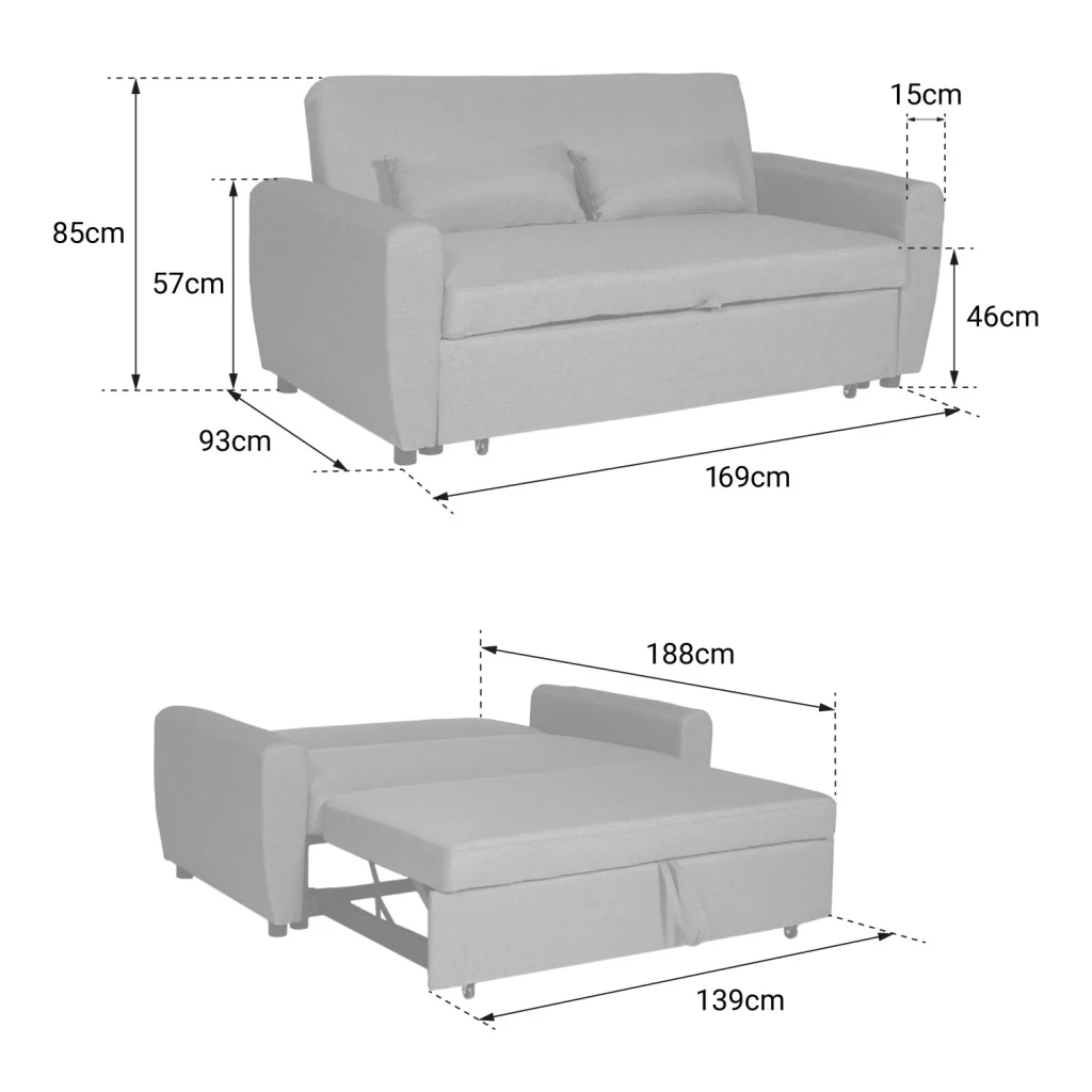MATTDivano letto a 2 posti grigio - Image 6