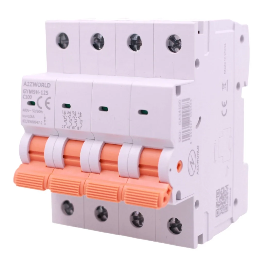 MCB Interruttore Magnetotermico Trifase 380V Curva C 4P 4M 10000A AC 400V IP20 GYM9H-125, Disponibili 80A 100A 125A (C100A) - Image 3