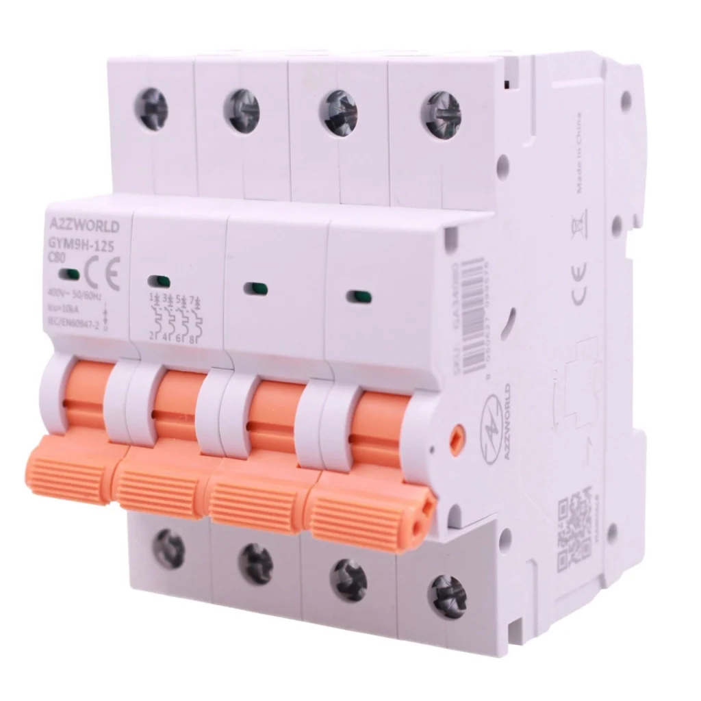 MCB Interruttore Magnetotermico Trifase 380V Curva C 4P 4M 10000A AC 400V IP20 GYM9H-125, Disponibili 80A 100A 125A (C80A) - Image 3
