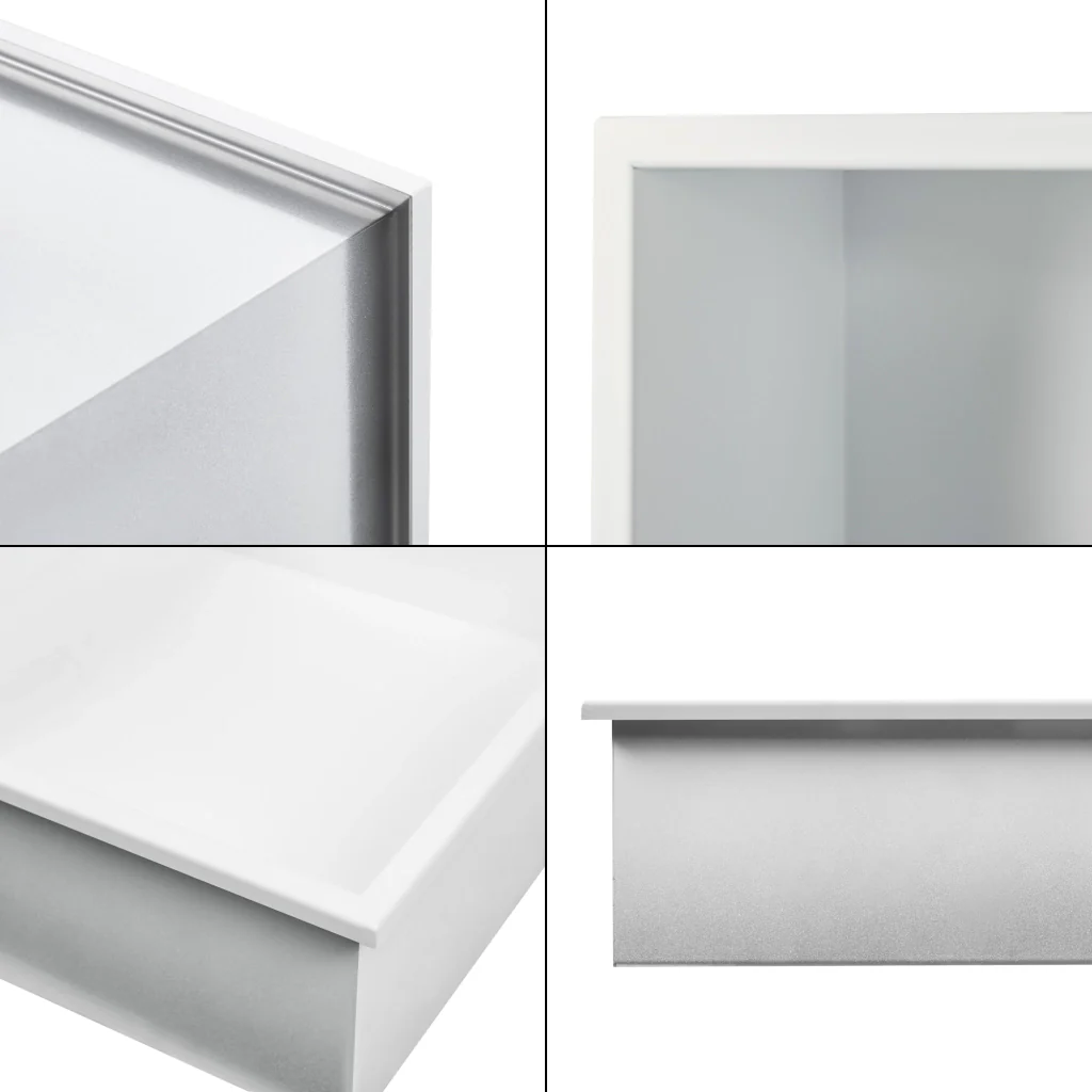 Mensola da Incasso Kristinehamn Nicchia da Parete con 2 Scomparti 62 x 32 x 10 cm Bianco opaco [neu.haus] - Image 6