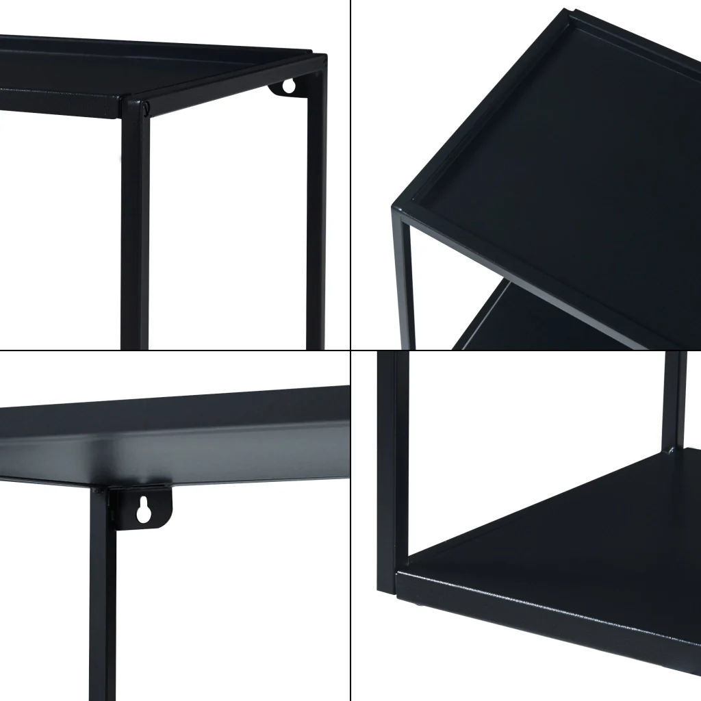 Mensola da Parete Notodden Telaio Rettangolare 90 x 25 x 35 cm Acciaio Nero [en.casa] - Image 5