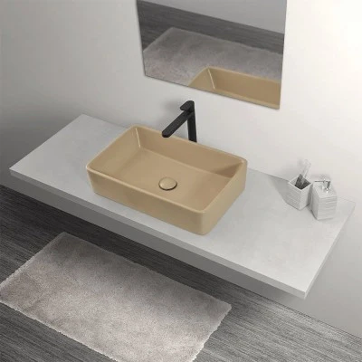 Mensolone bagno 110 cm grigio chiaro per lavabo da appoggio Master