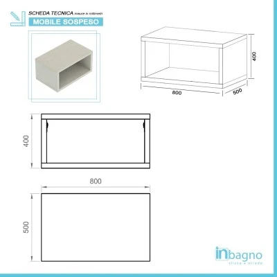 Mensolone bagno 80 cm grigio chiaro con vano a giorno per lavabo da appoggio Master - Image 7