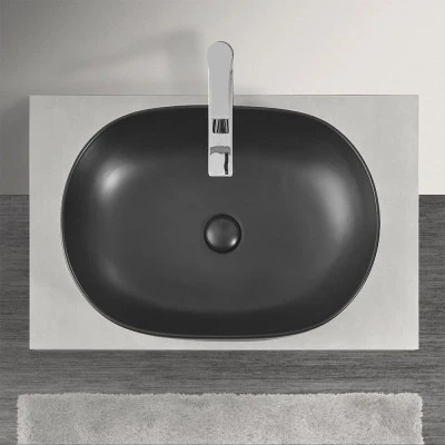 Mensolone bagno 80 cm grigio chiaro per lavabo da appoggio Master - Image 2