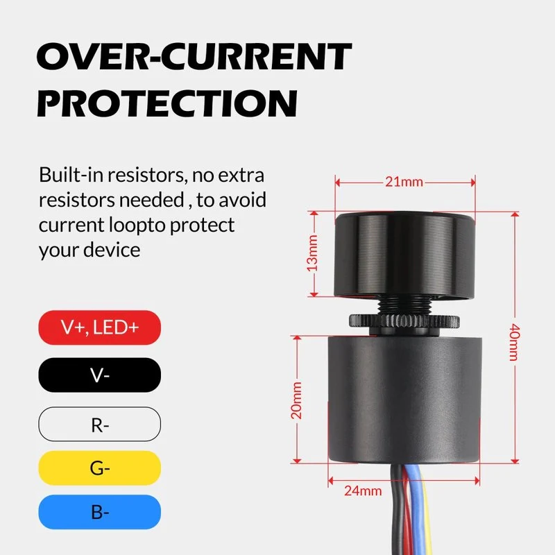 Micro Pulsante Illuminazione LED RGB con Funzione Dimmer CCT con Memoria 12-24VDC Corrente 3A/CH IP65 Interruttore Controllo Versatile dell'Illuminazione con Doppio Click Triplo Click e Rotazione del Pulsante - Image 5