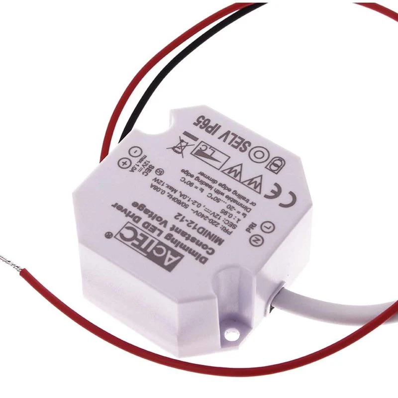 Mini Alimentatore Dimmerabile Triac Dimming Taglio di Fase IP65 Tensione Costante 12V 12W 1A 50X48X24 mm - Image 3