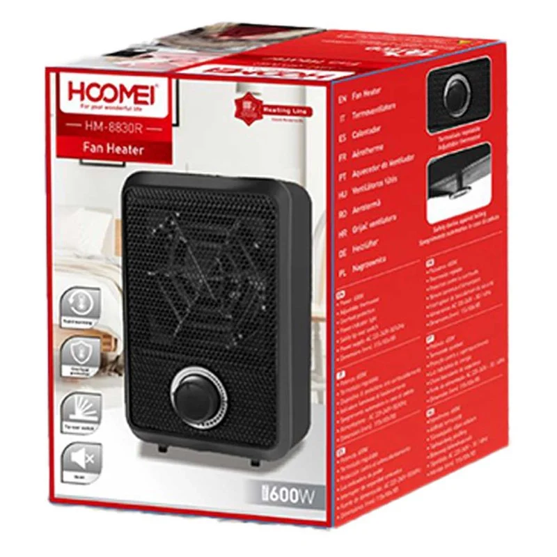 Mini Termoventilatore Elettrico 600W Termostato Regolabile con Protezione Anti Surriscaldamento Colore Nero - Image 3