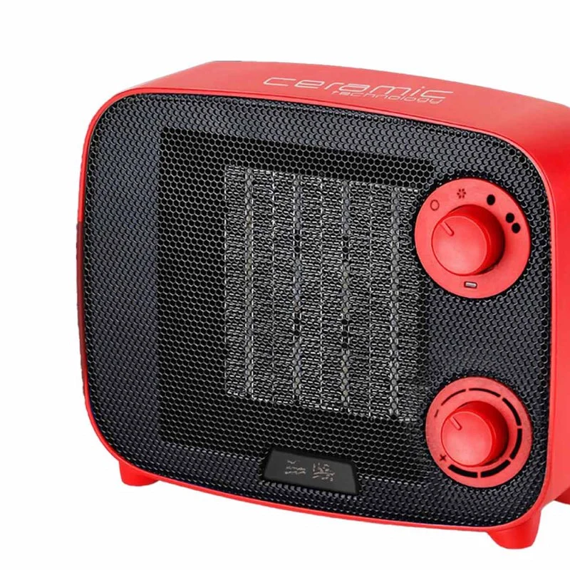 Mini Termoventilatore in Ceramica Potenza Regolabile 750W 1500W con Livelli Regolabile con Autoprotezione Surriscaldamento Rosso - Image 3