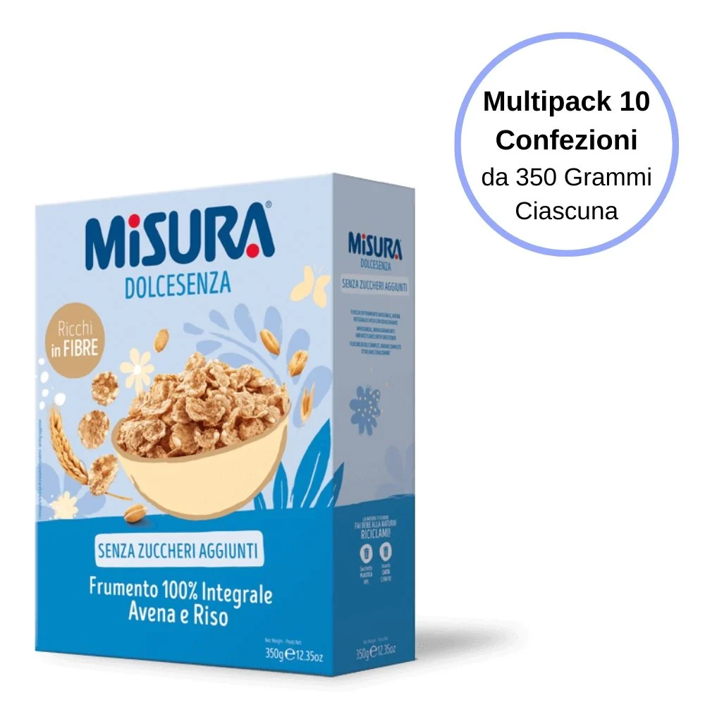Misura dolcesenza cereali frumento 100% integrale riso e avena multipack 10 confezioni da 350 grammi ciascuna