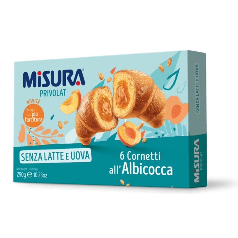 Misura privolat cornetti all'albicocca in confezione da 6 cornetti - 290 grammi