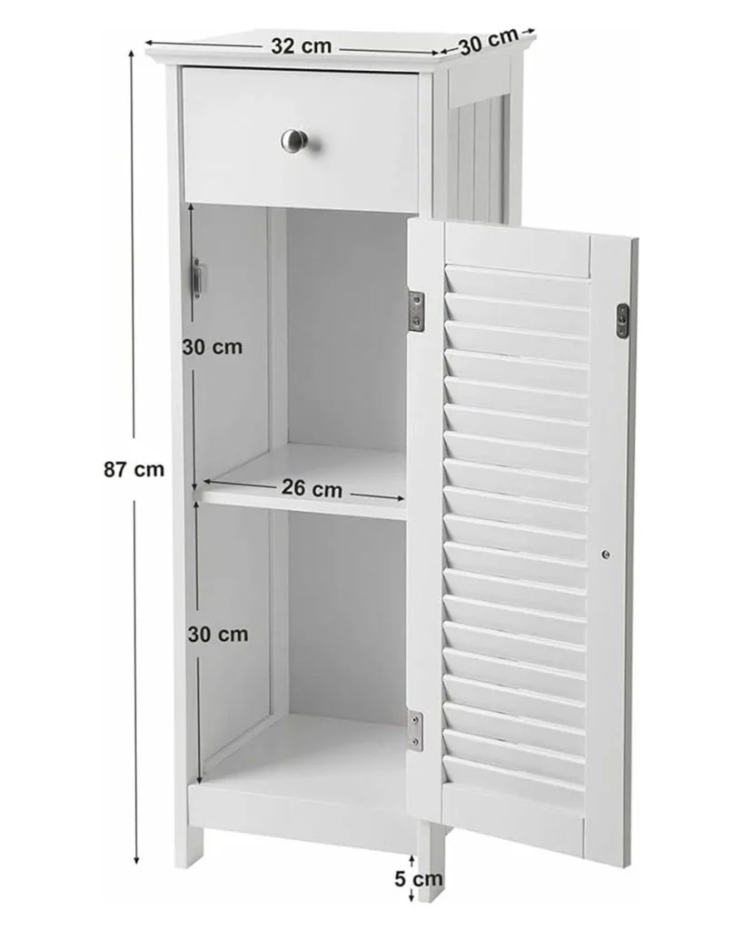 Mobile bagno indipendente mobile contenitore angolare con 1 cassetto bianco 12_0006496 - Image 2