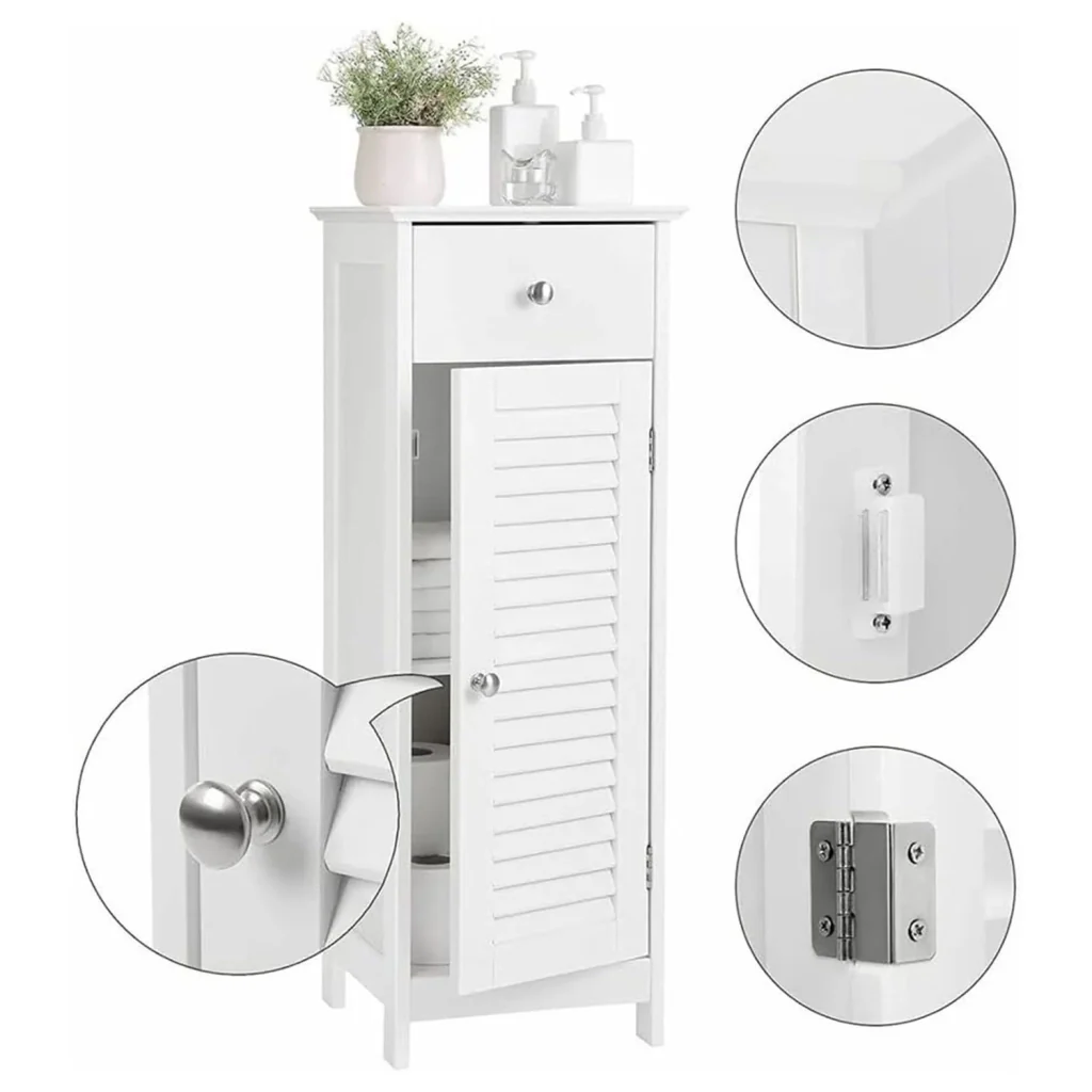 Mobile bagno indipendente mobile contenitore angolare con 1 cassetto bianco 12_0006496 - Image 3