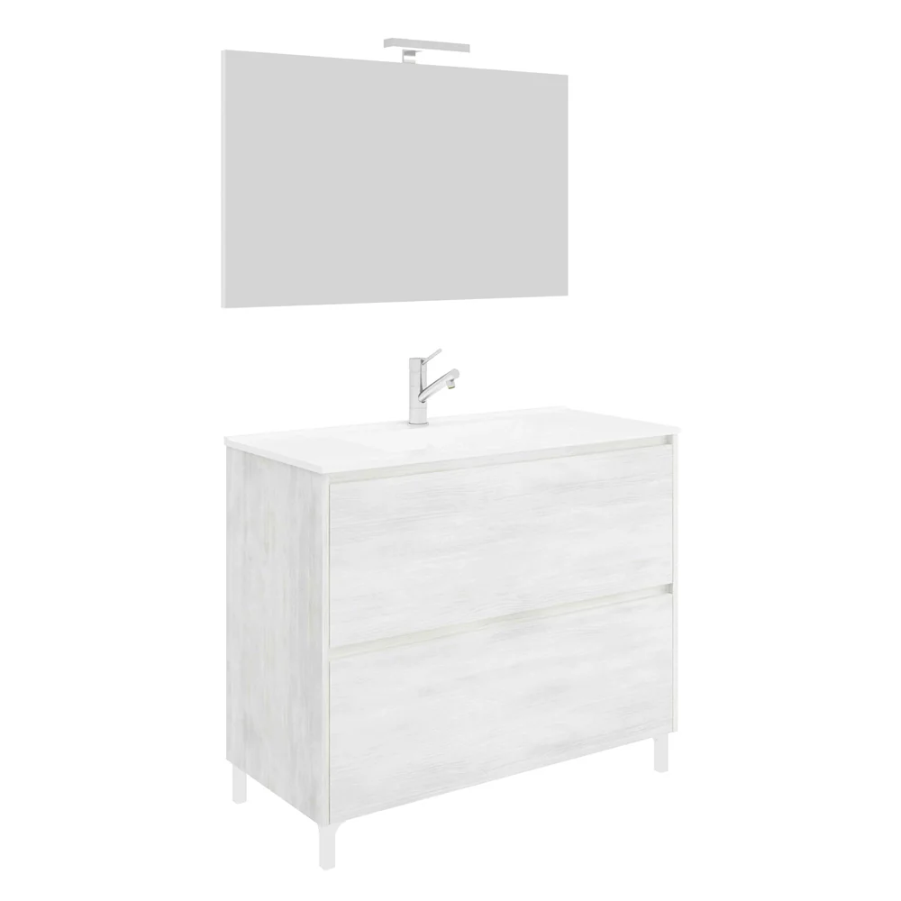 MOBILE BAGNO 'LISBONA' base cm 80 x 47 x h.85 - colore rovere grigio  - SAVINIDUE