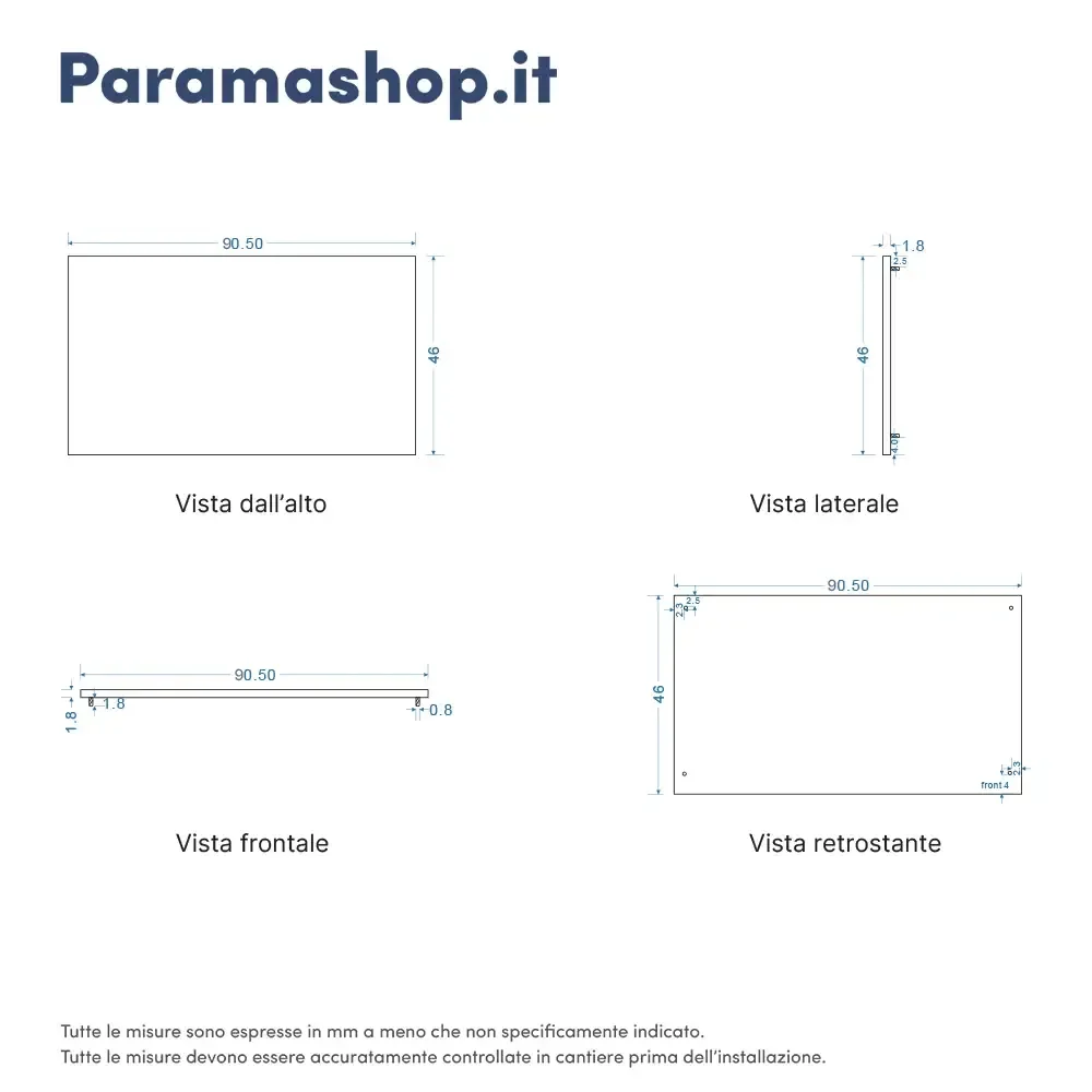 Mobile bagno sospeso 90 cm un cassetto bianco opaco con top | Ardenne - Image 10