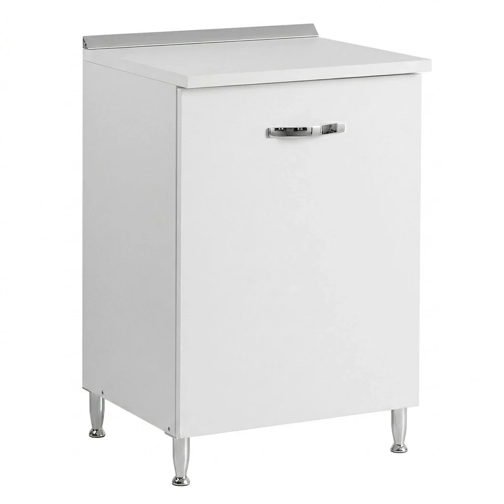 MOBILE BASE PER CUCINE COMPONIBILI L.60 x P.50 x H.85. - 1 anta - col. bianco  - LINEA AZZURRA