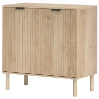 Mobile Contenitore in Legno a 2 Livelli con Ripiano Regolabile su 3 Livelli, 78x40x77.5 cm, color Rovere - Image 10